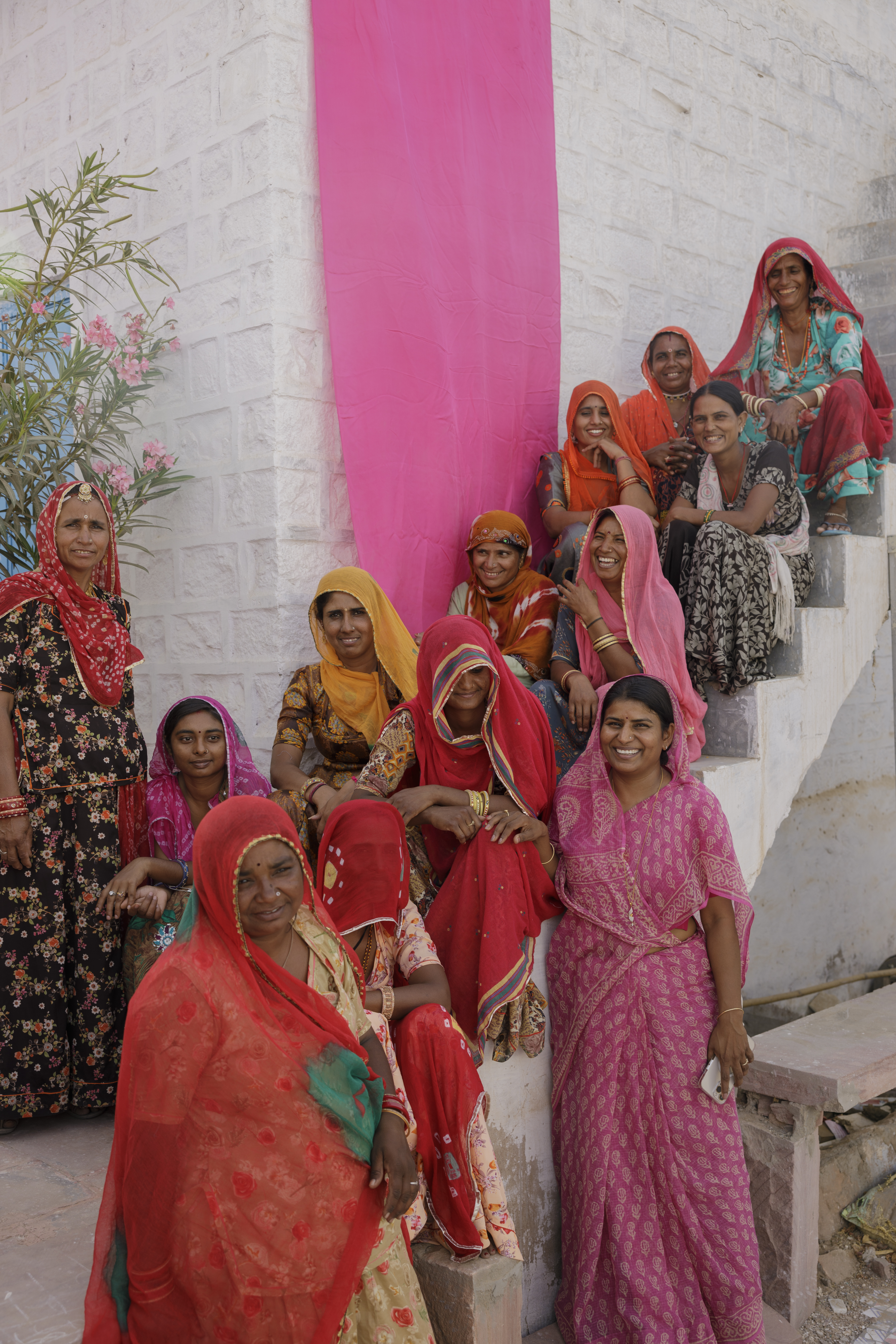 Saheli Women laughing for a group photo