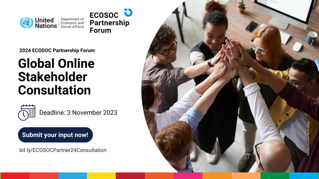 2024 ECOSOC Partnership Forum consultation, deadline 3 November 2023