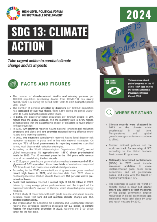 SDG 13 Factsheet 2024